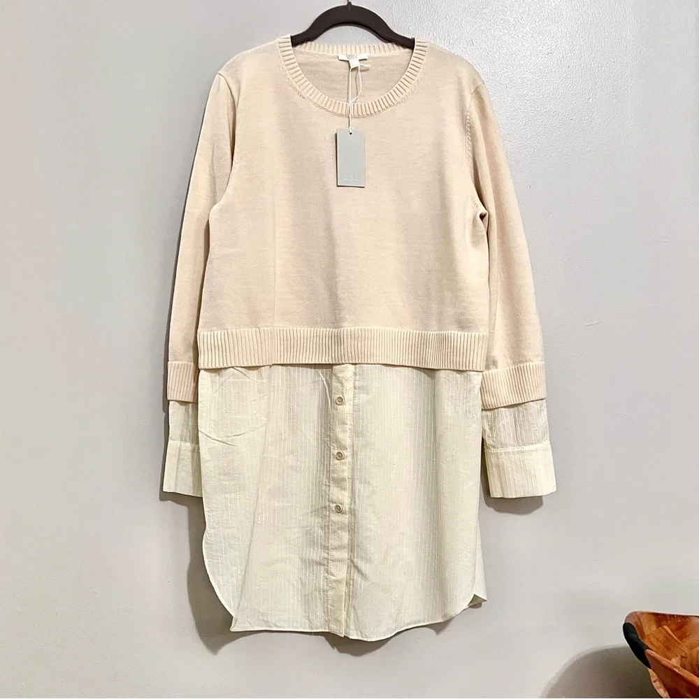 NWT COS Beige Sweater and White Button Down Duo MSRP $125 - Picture 1 of 8